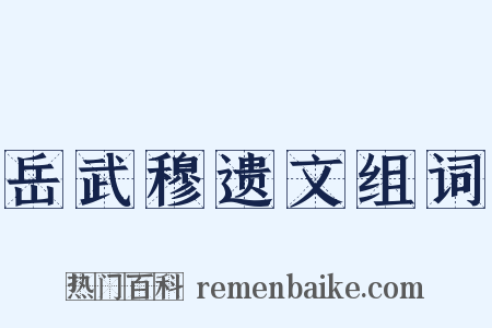 岳武穆遗文组词是什么意思的图片